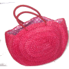 Hot Pink Woven Beach Bag  - ハンドバッグ - $28.50  ~ ¥3,208