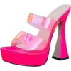 Hot Pink Platform Mules - Sandals - 