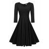 Hotouch Women's Classy Audrey Hepburn 1950s Vintage Rockabilly Swing Dress - Dresses - $13.99 