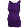Hotouch Women's Maternity Shirt Basic Tank Top Side Ruched Sleeveless Pregnancy Tee Mama Clothes Scoopneck Solid Vest - Camisa - curtas - $11.99  ~ 10.30€