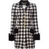 Houndstooth Coat with Cuffed Sleeves - Ostalo - 
