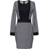 Houndstooth Long Sleeve Sheer Dress - その他 - 