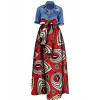 Huiyuzhi Womens African Print Dashiki Dress Long Maxi A Line Skirt Ball Gown - sukienki - $21.98  ~ 18.88€