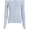 INTERMIX Delphine Off Shoulder Blue Knit - Long sleeves shirts - 