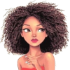Illus. of Curly Haired Girl - Ostalo - 