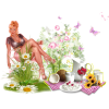Illustration flowers woman - 插图 - 