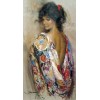 Illustration of Woman in Floral Wrap - Resto - 