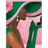 Illustration of Woman in Green and Pink - Anderes - 