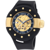 Invicta Men's 0868 S1 Automatic Gold Tone Skeleton Dial Black Polyurethane Watch - Satovi - $299.95  ~ 257.62€