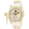 Invicta Women's 1822 Russian Diver Mechanical Gold Tone Skelton Dial White Polyurethane Watch - Watches - $166.65 