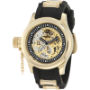 Invicta Women's 1825 Russian Diver Mechanical Gold Tone Skelton Dial Black Polyurethane Watch - Ure - $166.65  ~ 143.13€