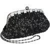 Irridescent Dazzling Sequins Beading Soft Clutch Evening Bag Purse Handbag with 2 Detachable Shoulder Chains Black - Clutch bags - $29.50  ~ £22.42