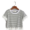 Item   Stripe top with lace trim - T-shirts - 