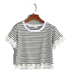 Item   Stripe top with lace trim - T-shirt - 