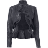 Ivette Navy Leather Jacket - Jacket - coats - 