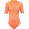 JACQUEMUS orange ribbed jersey bodysuit - Donje rublje - 