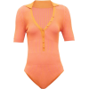 JACQUEMUS orange ribbed jersey bodysuit - Bielizna - 