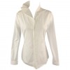JIL SANDER Size 8 White Cotton Ruffled A - Camisa - curtas - 