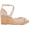 JIMMY CHOO Alanah 80 leather wedge sanda - Wedges - $550.00 