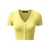 JJ Perfection Women's Button Down Short Sleeve V-Neck Bolero Cropped Cardigan - Camisas - $15.99  ~ 13.73€