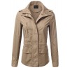 JJ Perfection Women's Casual Lightweight Anorak Army Utility Hoodie Jacket - Outerwear - $23.96 