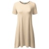 JJ Perfection Women's Casual Short Sleeve Loose Fit Swing T-Shirt Tunic Dress - Vestiti - $15.99  ~ 13.73€