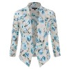JJ Perfection Women's Floral Texture Woven Ruched Sleeve Open-Front Blazer - 半袖衫/女式衬衫 - $23.99  ~ ¥160.74