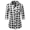 JJ Perfection Womens Long Sleeve Collared Button Down Plaid Flannel Shirt - Hemden - kurz - $15.99  ~ 13.73€