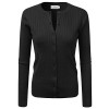 JJ Perfection Women's Long Sleeve Crew Neck Button Down Twist Knit Cardigan - Camicie (corte) - $15.99  ~ 13.73€