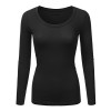 JJ Perfection Women's Long Sleeve Scoop Neck Top T-Shirt - Shirts - $9.99 