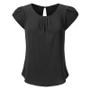 JJ Perfection Women's Petal Short Sleeve Texture Woven Blouse - 半袖衫/女式衬衫 - $15.99  ~ ¥107.14