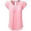 JJ Perfection Women's Petal Short Sleeve Woven Blouse - Shirts - $15.99 