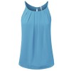 JJ Perfection Women's Round Neck Front Pleated Chiffon Cami Tank Top - Shirts - $15.99 