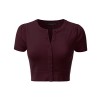JJ Perfection Women's Round Neck Short Sleeve Button Down Bolero Cropped Cardigan - Shirts - $15.99 