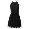 JJ Perfection Women's Sleeveless Double-Layered Pleated Mini Chiffon Dress - Obleke - $19.19  ~ 16.48€