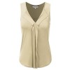 JJ Perfection Womens Sleeveless V-Neck Double Pleats Lycra Blouse Tank Top - Hemden - kurz - $13.99  ~ 12.02€