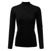 JJ Perfection Women's Soft Long Sleeve Mock Neck Knit Sweater Top - Camisa - curtas - $15.94  ~ 13.69€