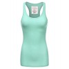 JJ Perfection Women's Solid Ribbed Knit Stretch Racerback Tank Top - Shirts - $9.59 