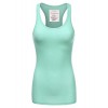 JJ Perfection Women's Solid Ribbed Knit Stretch Racerback Tank Top - Koszule - krótkie - $9.59  ~ 8.24€