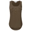 JJ Perfection Women's Solid Woven Scoop Neck Sleeveless Tunic Tank Top - 半袖衫/女式衬衫 - $11.99  ~ ¥80.34