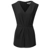 JJ Perfection Women's Solid Woven V-Neck Drop Shoulder Pleated Waist Romper - パンツ - $29.99  ~ ¥3,375