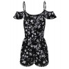 JJ Perfection Womens Summer Sleeveless Printed Overlay Romper Jumpsuit - パンツ - $17.99  ~ ¥2,025