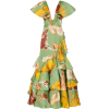 JOHANNE ORTIZ ruffled floral silk dress - Obleke - 