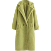 JOTEBRIYO green faux-fur fluffy coat - Jakne in plašči - 