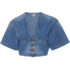 Jean Atelier Kimono Denim Crop Top - Shirts - $275.00 