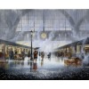 Jeff Rowland train station in the rain - Ilustracje - 