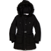 Jessica Simpson Coats Girls 7-16 Long Quilted Belted Jacket Black - Kurtka - $64.79  ~ 55.65€