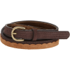 Jessica Simpson Women's 5/8 Inch Two Tone Scalloped Panel Suede Skinny Belt Brown - Belt - $28.00  ~ £21.28