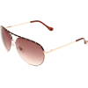 Jessica Simpson Women's J504 GLDBRN Aviator Sunglasses Gold & Brown Frame/Brown Gradient Lens - サングラス - $45.00  ~ ¥5,065