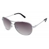 Jessica Simpson Women's J106 Slv Non-polarized Iridium Aviator Sunglasses, Silver, 60 mm - 墨镜 - $25.90  ~ ¥173.54